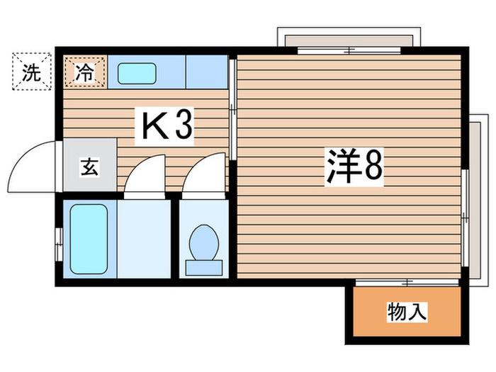 松林荘(1K/2階)の間取り写真