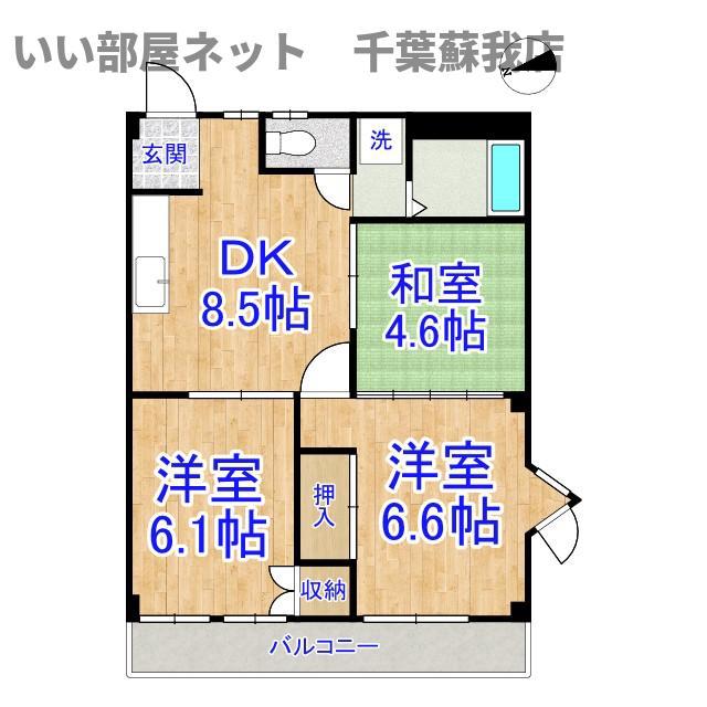 メゾンサクセスB(3DK/2階)の間取り写真