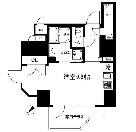 CREAL PREMIER恵比寿(ワンルーム/1階)の間取り写真