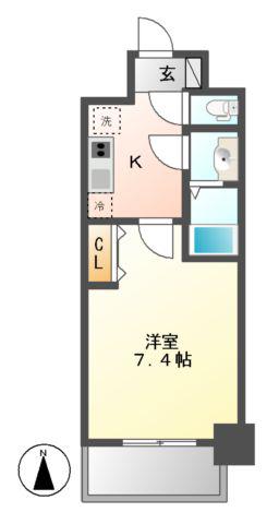 プレサンス桜通ベルノ(1K/14階)の間取り写真