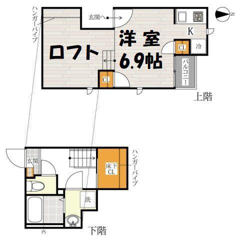 CB大和田セレーヌ(1K/1階)の間取り写真