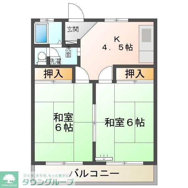松本グリーンコーポ(2K/3階)の間取り写真