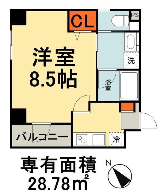智光ビル(1K/3階)の間取り写真
