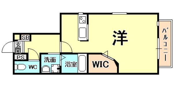 PETIT COURT(ワンルーム/2階)の間取り写真