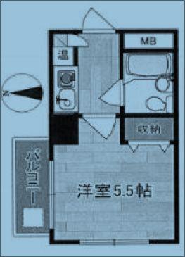 ダイナコート天神アベニュー(1K/7階)の間取り写真