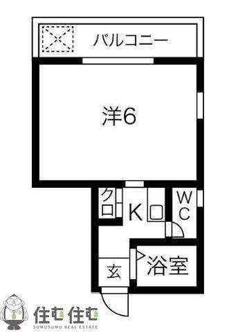 スカイビルB館(ワンルーム/4階)の間取り写真