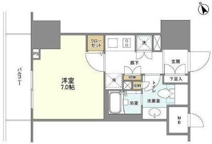 BLESS蔵前(1K/2階)の間取り写真