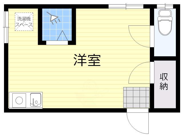 LA PLAN 旭(1K/2階)の間取り写真