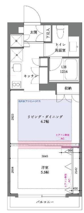 WILLDO清澄(1LDK/5階)の間取り写真