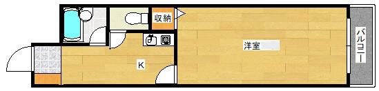 バルミープラザ八丁堀(1DK/5階)の間取り写真
