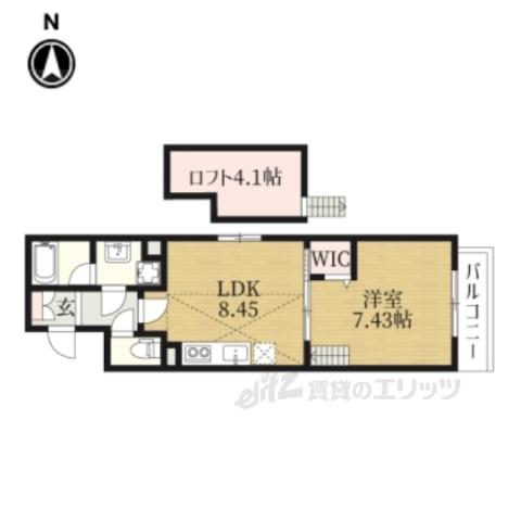 Sフラット円町(1LDK/3階)の間取り写真