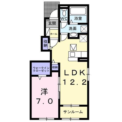 コンフォートカーサ(1LDK/1階)の間取り写真