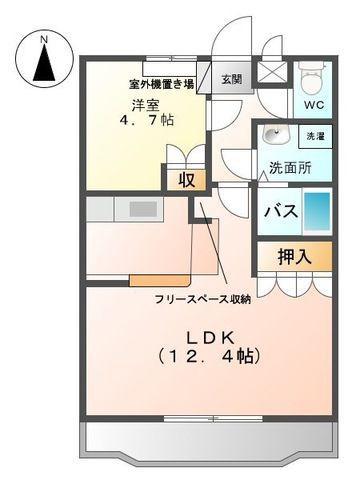 ルミナスハイム(1LDK/2階)の間取り写真