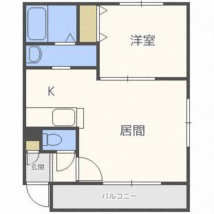 地下鉄南北線 麻生駅 徒歩3分 4階建 築14年(1LDK/4階)の間取り写真