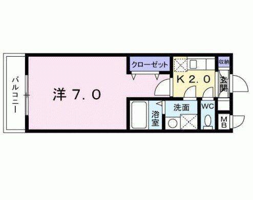 嵐山パレス(1K/3階)の間取り写真