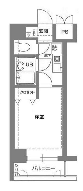 メインステージ三軒茶屋(1K/5階)の間取り写真