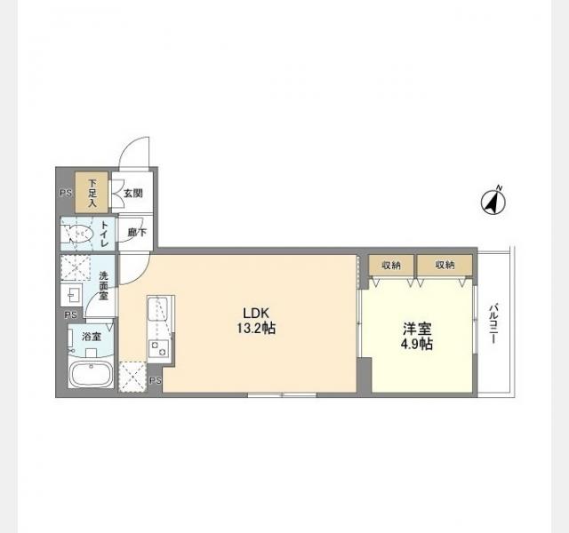 ウェルスクエア渋谷本町(1LDK/3階)の間取り写真