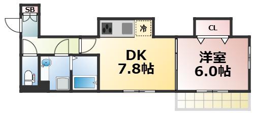 エスト・ヴィヴァーチェ(1DK/3階)の間取り写真
