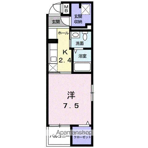 ルリアン追分町(1K/3階)の間取り写真