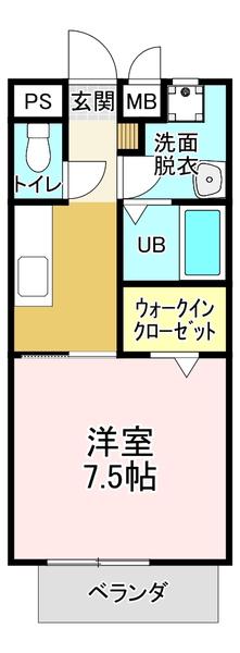 サープラス双葉(1K/2階)の間取り写真