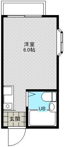 コーポみず穂(ワンルーム/2階)の間取り写真