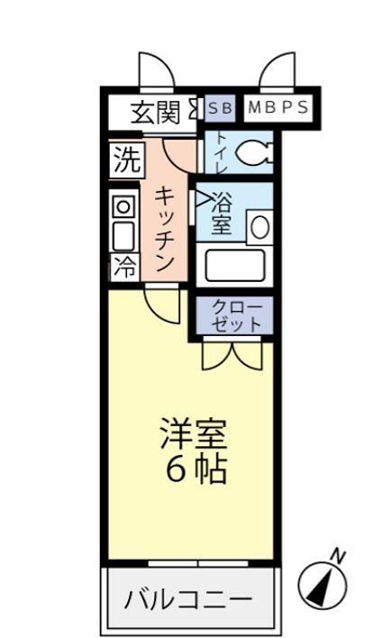 グランヴァン西馬込(1K/4階)の間取り写真
