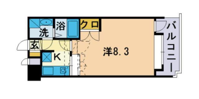 エステートモア別府(1K/7階)の間取り写真