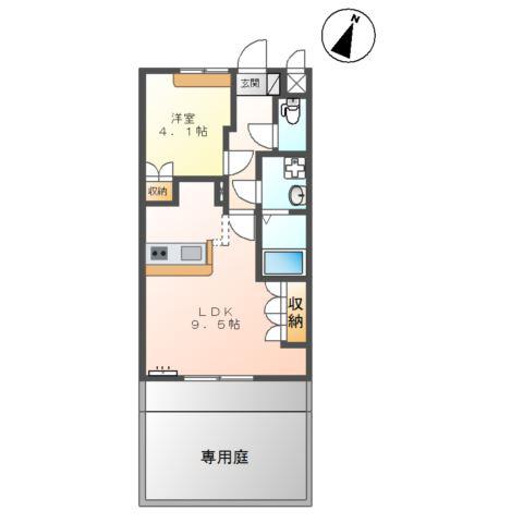 アンジェロ(1LDK/1階)の間取り写真
