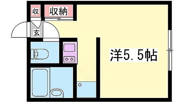 MSフラッツ(1K/1階)の間取り写真