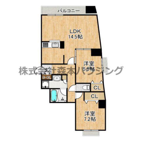 RIMONE古川橋(2LDK/4階)の間取り写真