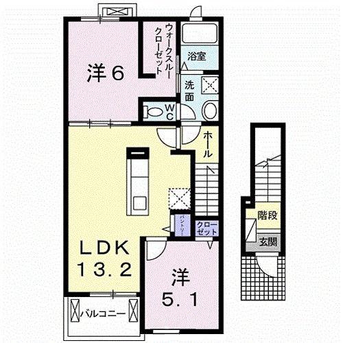 グランツ・ツバキ(2LDK/2階)の間取り写真
