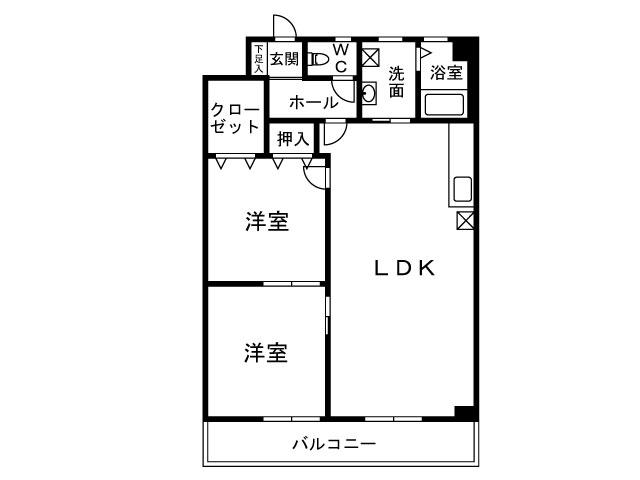 堀越ハイツ(2LDK/3階)の間取り写真