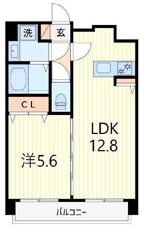 サンライズ六町(1LDK/5階)の間取り写真