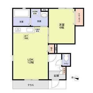 DORF(1LDK/1階)の間取り写真