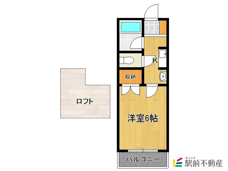 イマージュ香椎II(1K/1階)の間取り写真