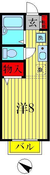 ソフィアIII(1K/2階)の間取り写真