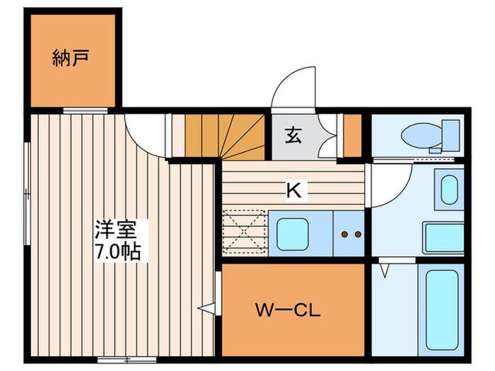 ペリディーン(1K/2階)の間取り写真