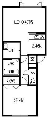 GRAN CLASS KAGURA(1LDK/1階)の間取り写真