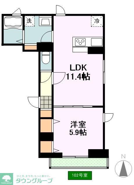 ルミエール西品川(1LDK/1階)の間取り写真