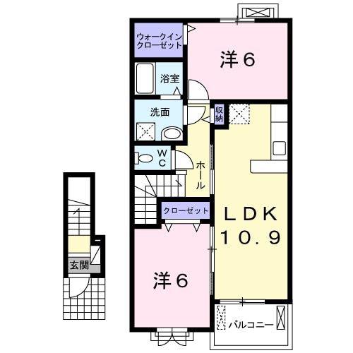 ピュアライヴX(2LDK/2階)の間取り写真
