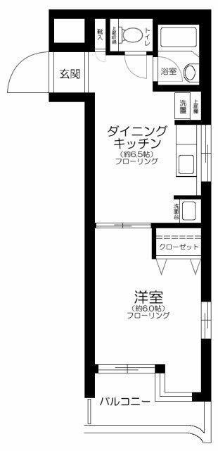 ガーデンプレイス市ヶ谷(1DK/3階)の間取り写真