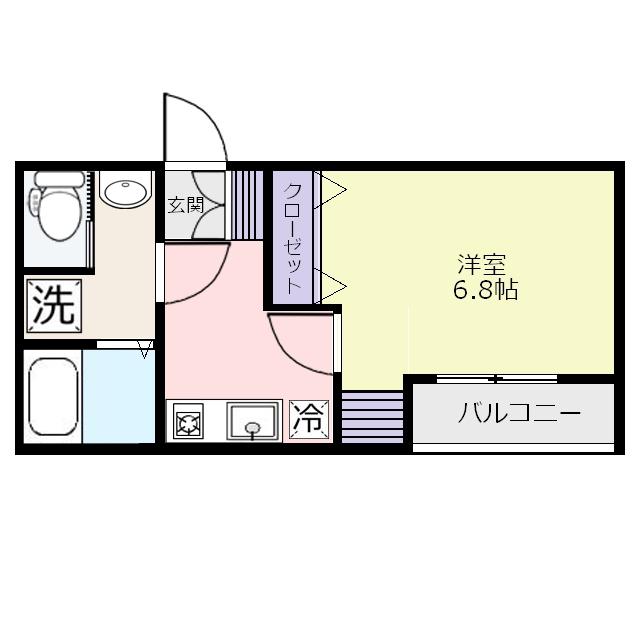 SBジェミニみずほ台(1K/2階)の間取り写真