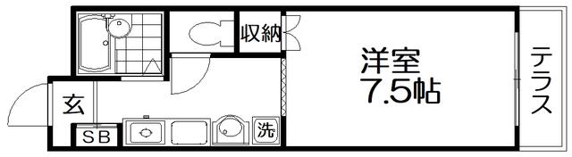 デイジーコート(1K/1階)の間取り写真