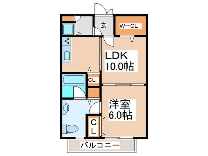 GRIDDER(1LDK/1階)の間取り写真