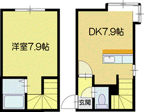AMS文京台61E(1DK/2階)の間取り写真