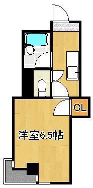 シャトレ白川町(1K/1階)の間取り写真