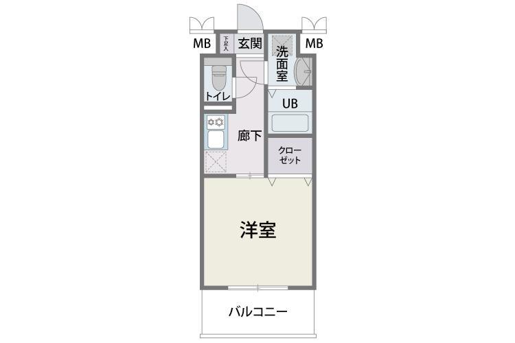 CAVANA天神(1K/3階)の間取り写真