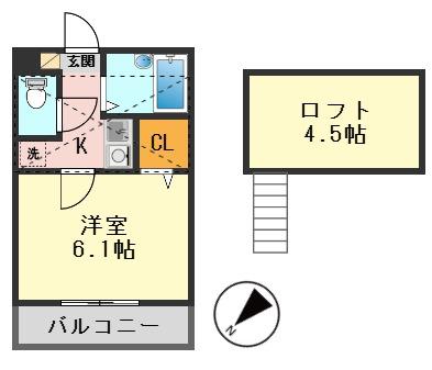 AZEST-RENT南小岩I(1K/2階)の間取り写真
