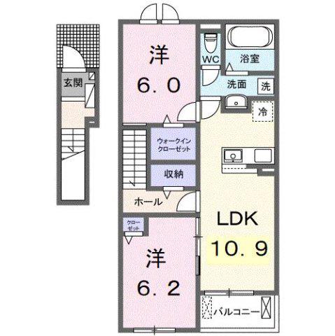 ＪＲ宇都宮線 白岡駅 徒歩23分 2階建 新築(2LDK/2階)の間取り写真