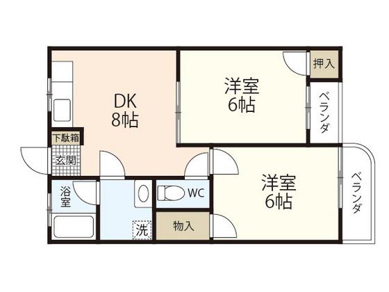 舟入プラザ(2LDK/2階)の間取り写真